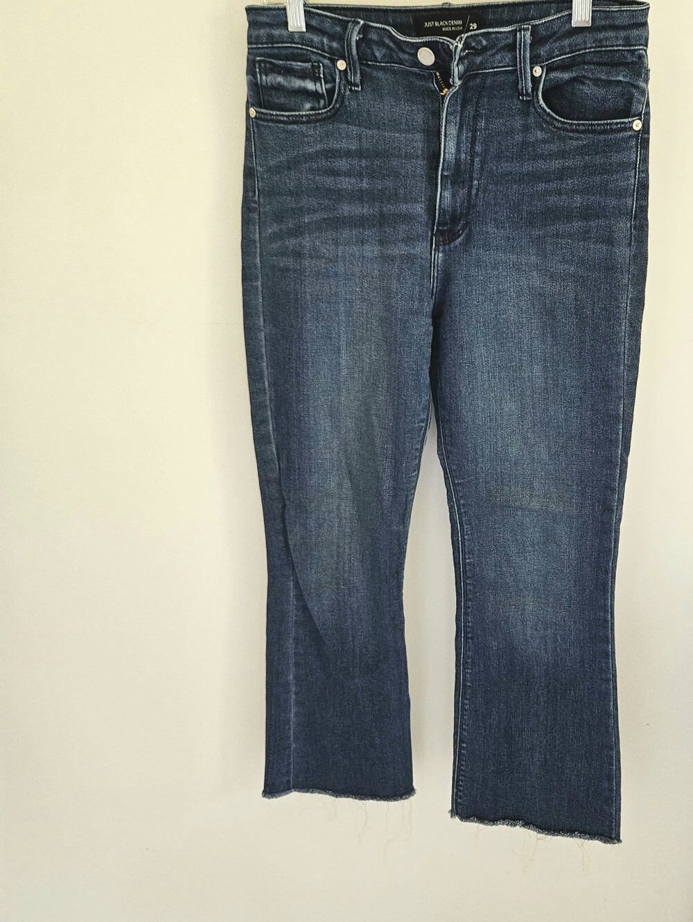 Just Black Denim Flare Jeans Raw Hemline